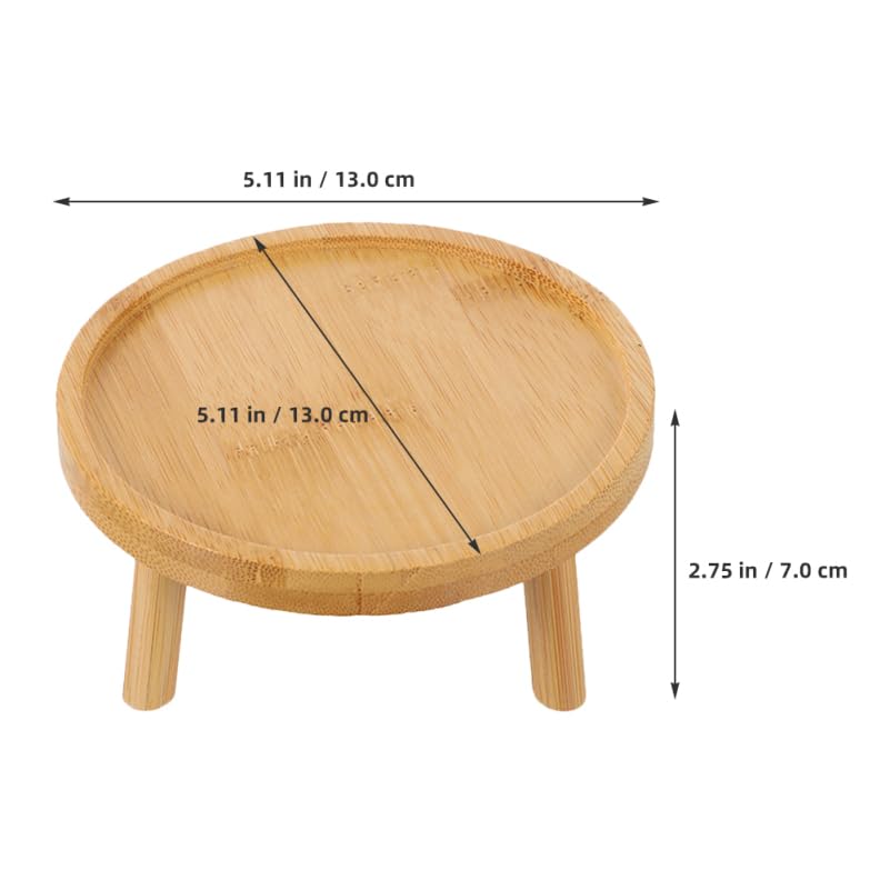 Image of balacoo Solid Wood Plant Stand 2 Pack 5.11 inch Flower Pot Stand and Plant Riser for Indoor Use Wooden Holder for Living Room Balcony Desk Window Sill Natural Finish
