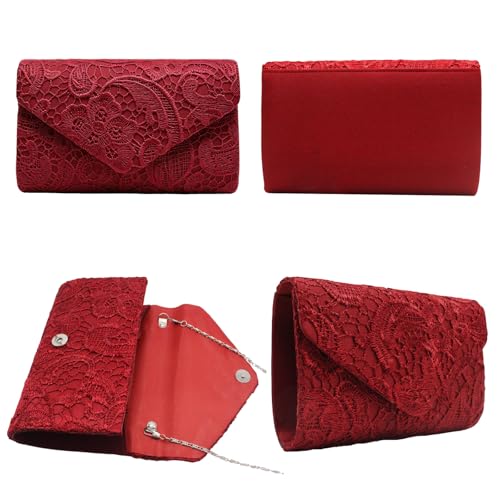Image of 2026 Lace Embroidered Clutch Dressy Purse Envelope Evening Bag