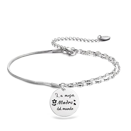 LParkin Acero Grabado inoxidable Pulseras dia de la madre, 'La Mejor Madre del...