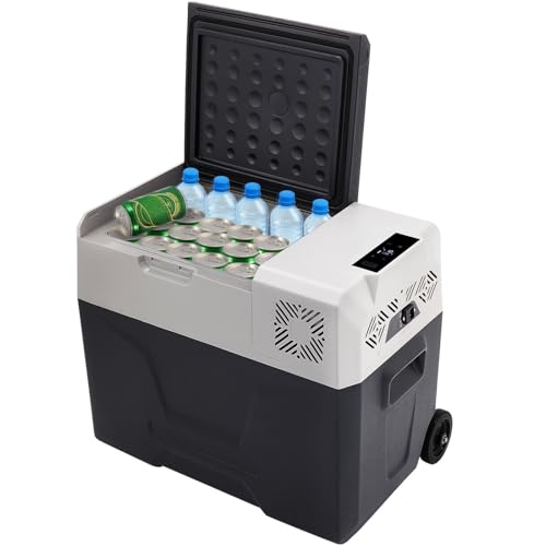 Furvveerr 40L Nevera Pequeñas Portátil Eléctrica Congelador Compresor Refrigerador de Coche 12V-14V / 120V-240V Rango de Temperatura -20 ℃ - 20 ℃,para Familias, Campamentos, Autocaravanas, etc.