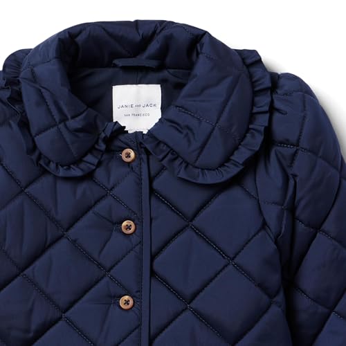 Janie and Jack Boy's Navy Quilted Jacket (Toddler/Little Kids/Big Kids), Blue, 5-63