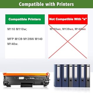 CON CHIP 142A W1420A Cartuccia Toner Compatibile 1000 Pagine Capacità Standard Nero per H P LaserJet M110 M110w MFP M139 M139w M140 M140w Stampanti, Non Funziona con H P + Modello che Termina con "e"