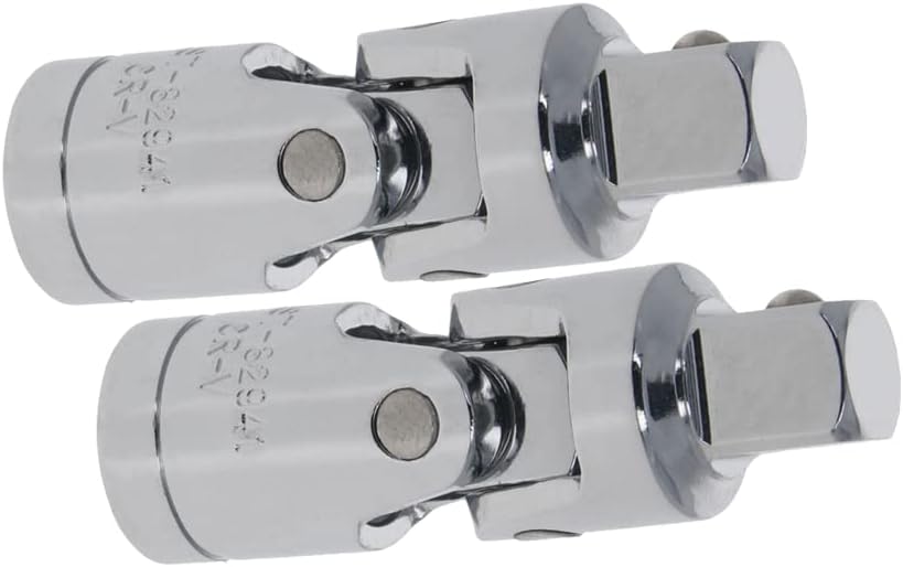 Auniwaig 2Pcs Universal Joint Socket Adapter, 3/8 inch Drive, Impact Universal Joint Set, Access Fasteners at An Angle, Universal Sleeve Manual Tool for All Hexagonal Side Handle