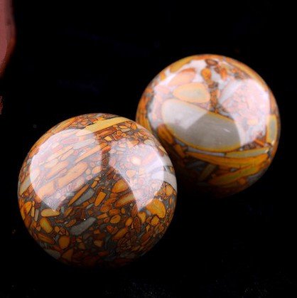 Generic Natural Massage Health Ball 50mm Exercise Meditation Stress Relief RSI Handball Fitness Ball Natural Health Care Product 1 pair