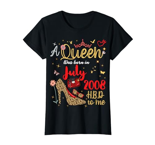 Julio Cumpleaños Nació Una Reina en Julio 2008 Julio Camiseta