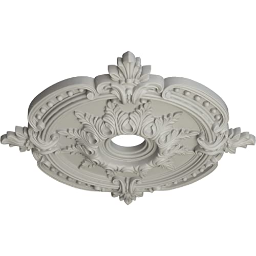 Image of 28 3 /8 inchOD x 3 3 /4 inchID x 1 5 /8 inchP Benson Classic Ceiling Medallion (Fits Canopies up to 6 1 /2 inch), Hand-Painted Pot of Cream