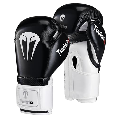 Twisto Boxing Gloves Sparring X7 (10 oz, Black/White), Black / White