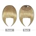FESHFEN Clip in Bangs 100% Human Hair Curved Bangs Fringe Light Bleach Blonde Hair Pieces Clip in French Bangs Bangs with Temples Hairpieces for Women Girls