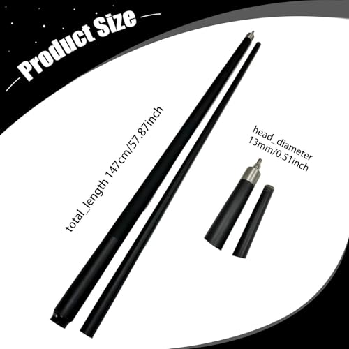 Taco de billar 147 cm con punta 13 mm para práctica de juego miniatura 3