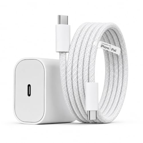 Image of KARWAN 20W Type C Charger with Type C Braided Cable [2Yrs Warranty] PD 3.0 Fast Charging Adapter Compatible with iPhone 17 /16 /15 /e /Air /Plus /Pro /Pro Max Series,iPad & More, BIS Certified Charger 25W
