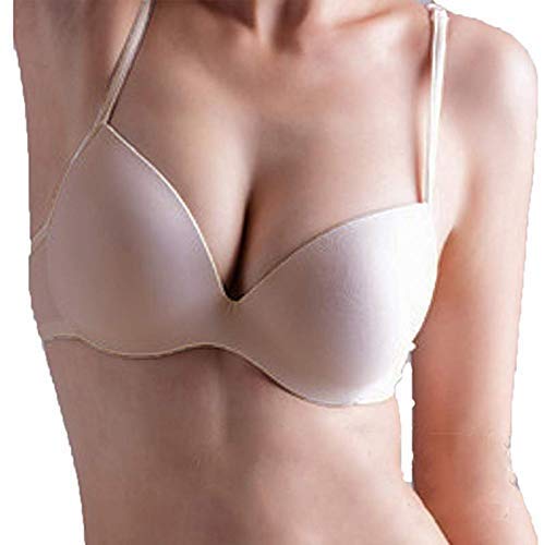 Image of Brachy Women's 85% Polyamide, 15% Elastane Heavily Padded Underwire Push Up Bra Pink
