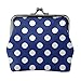 Geldbörse Blau und Weiß Polka Dots Brieftaschen Leder Kleingeldbeutel mit Kiss-Lock-Verschluss Schnalle Kleingeldbörse