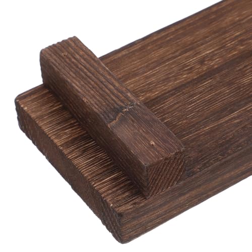 Abaodam Holz-Podest Ständer - Rustikaler Badezimmer Organizer & Kleines Holztablett für Seife, Kerzen, Pflanzen - Boho Dekotablett Bad & Küchenarbeitsplatte, Rechteckig 19x9x4cm