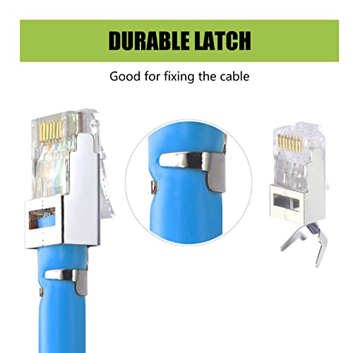 LEENUE 30 Pack RJ45 Connector Pass Through Cat7 With Grey Boot,Gold-pated CAT6A CAT6 Ethernet Plug, RJ45 Plugs POE for 23-26AWG Solid or Stranded Network Cables,10 Gbit/s 600 MHz, UL-Listed