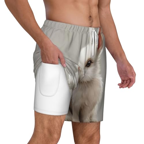 Short de bain imprimé lapin blanc pour vos sessions surf et plage - 3