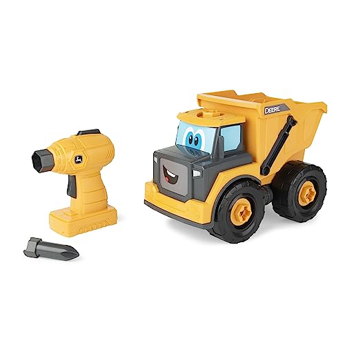 John Deere Kids Je construis Mon Camion Benne - Camion agricole démontable 13 pièces avec visseuse électronique - Jeux de Construction et d’Assemblage Steam et STEM...