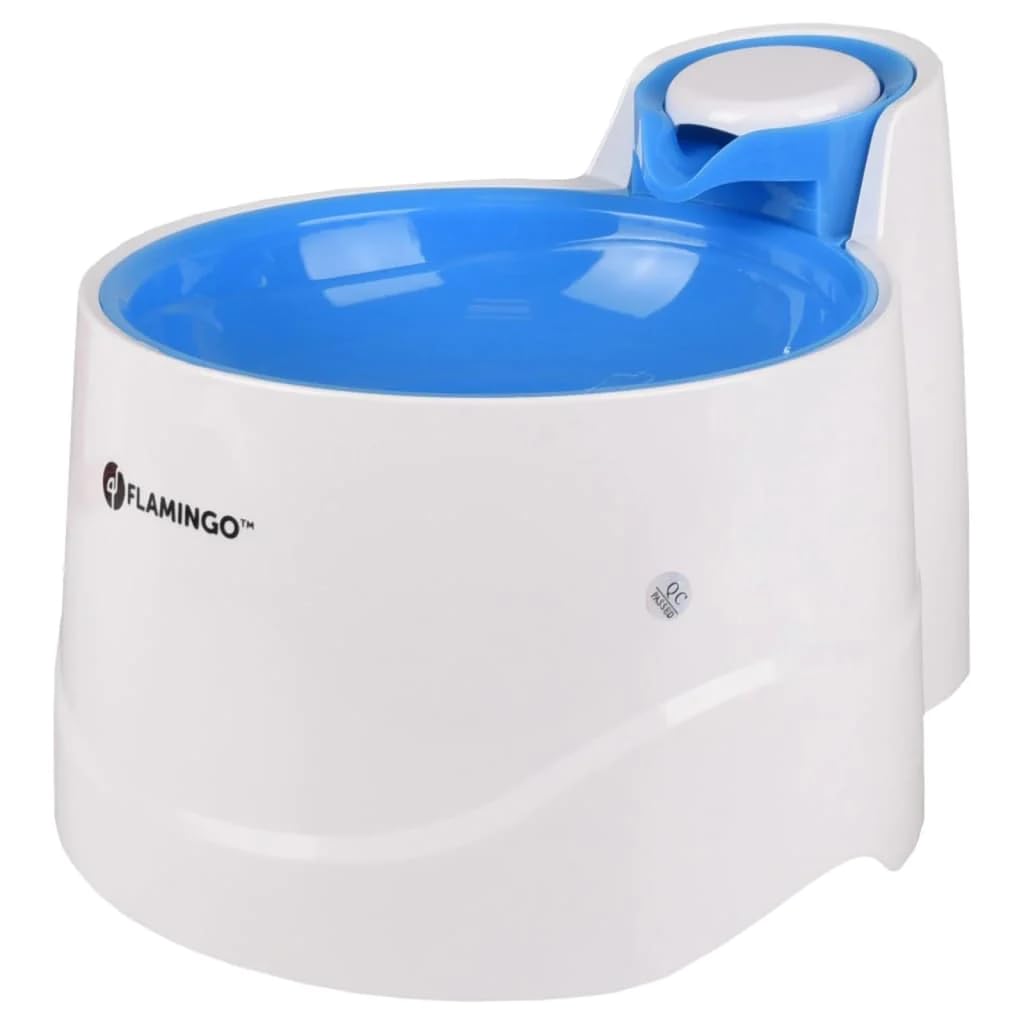 Fontaine Bellagio Flamingo 2 litres avec flux continu pour chat et chien bleu robuste