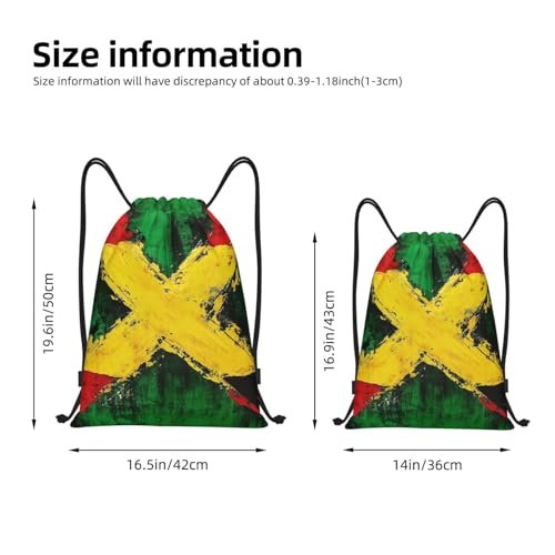 Drawstring Backpack Sports Gym Bags Draw String Bag for Women Men jamaica flag Drawstring Bags Sackpack2