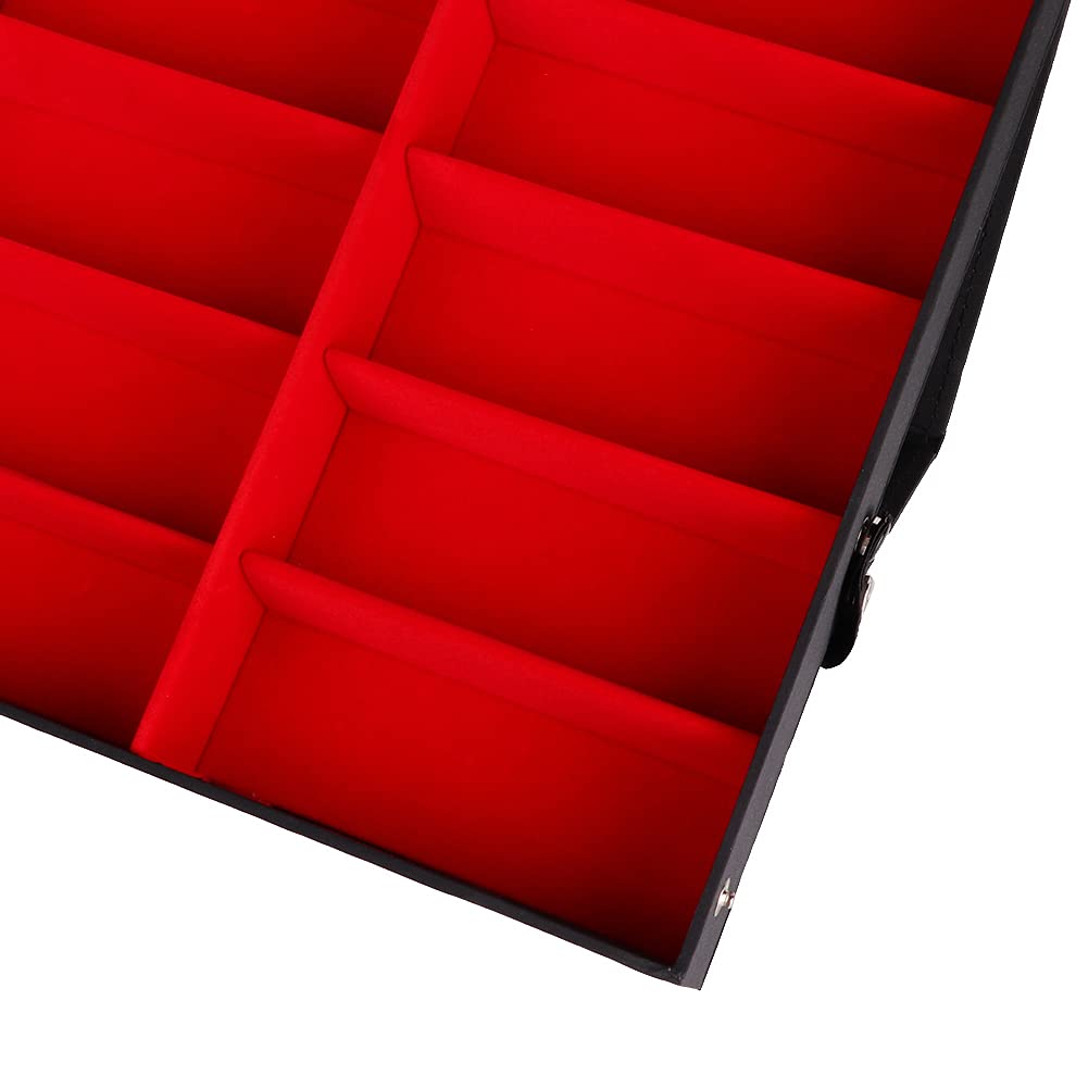 Custodia per Esposizione di Occhiali con 18 Griglie con Copertura Pieghevole - Organizer per Occhiali da Sole, Scatola Ecologica per per la Tua Sicurezza e Organizzazione