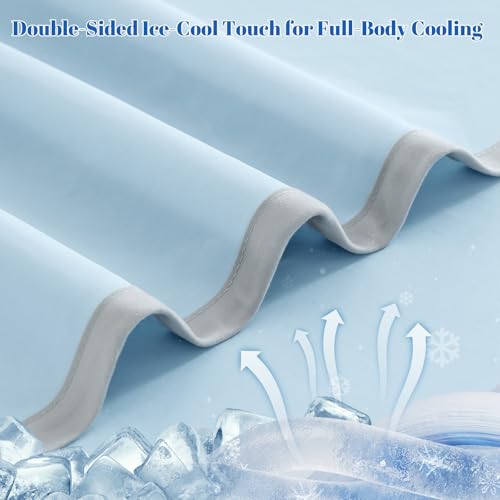 PHF Double Cooling Throw Blanket for Hot Sleepers, Arc-Chill Q-Max>0.5 with Double Cooling, Lightweight Summer Blanket Absorbs Heat to Keep Cool All Night for Night Sweats (Ice Blue, 50''x60'') by PHF - Used condition - Image 3