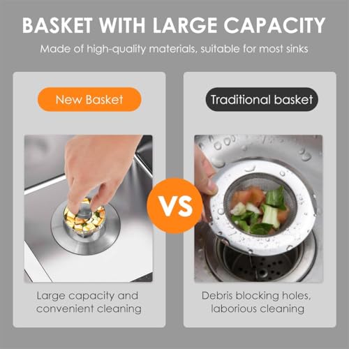 Colador para fregadero de cocina 3 en 1 de acero inoxidable miniatura 7