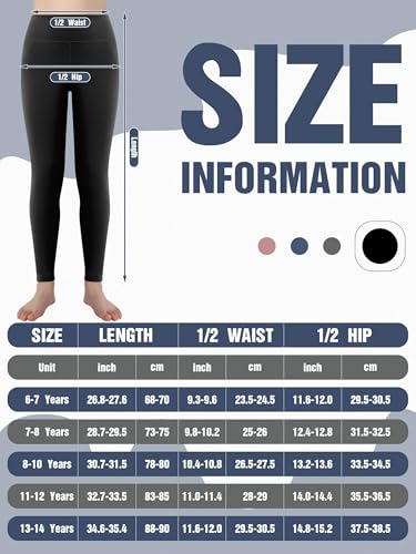 Resinta Girl Active Fleece Lined Leggings Winter Warm High Waisted Yoga Pants Kids Athletic Thermal Tights2