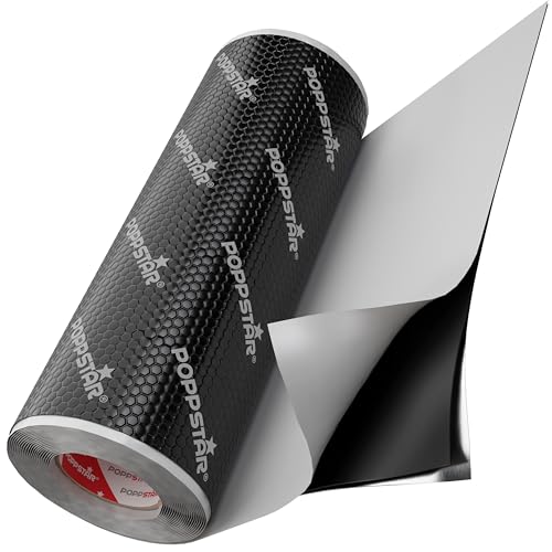 Poppstar Alubutyl Auto-Dämmung selbstklebend (Dämmmatte 2mm 5m × 40cm (2m)) 1 Rolle schwarz