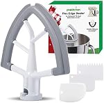 Flex Edge Beater Fit for Kitchenaid Mixer, 4.5-5 Quart Tilt-Head Flat Beater Fit for Kitchen Aid Accessories and Attachments with Silicone Edges Flex 4 Soft Plastic Scraper