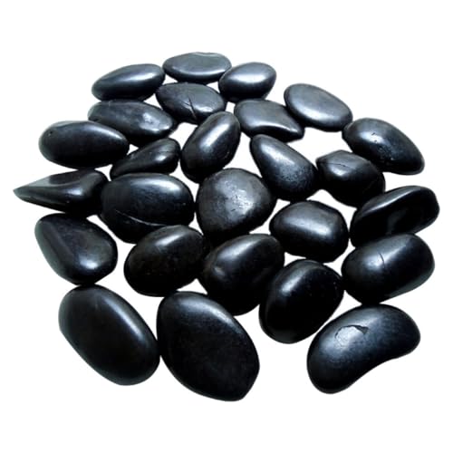 Galets noirs ronds pour jardin et pierres polies naturelles en gravier de vase