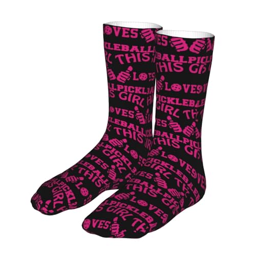 This Girl Loves Pickleball Running Socks Breathable Round Neck Socks Sports Socks2