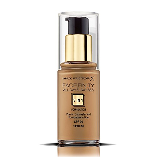 Image of Max Factor Facefinity All Day Flawless 3 In 1 Liquid Foundation SPF 20, No. 90 Toffee Matte Finish