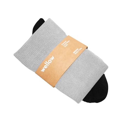 Image of Wellow Knee High Compression Socks for Men & Women, 18-25 mmHg, Bamboo Viscose, Swelling Relief