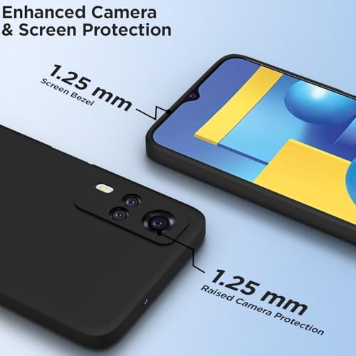 Image of Outlouders Back Cover for Vivo Y31 / Y51A / Y51 / Y51i | Camera Protection | Durable Soft Matte Silicone Bumper Case (Black)