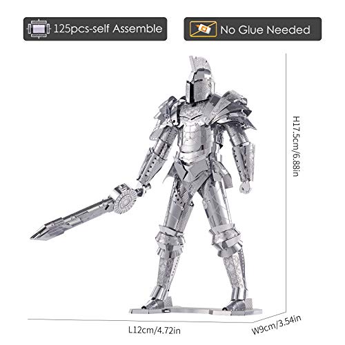 Piececool 3D Metal Puzzles For Adults Diy Mecha Model Kits Building Blocks, Black Knight 3D Figure Model Kit Brain Teaser Puzzle Fidget Toys Hobbies For Men, Great Birthday Gifts -125 Pcs #TOP3
