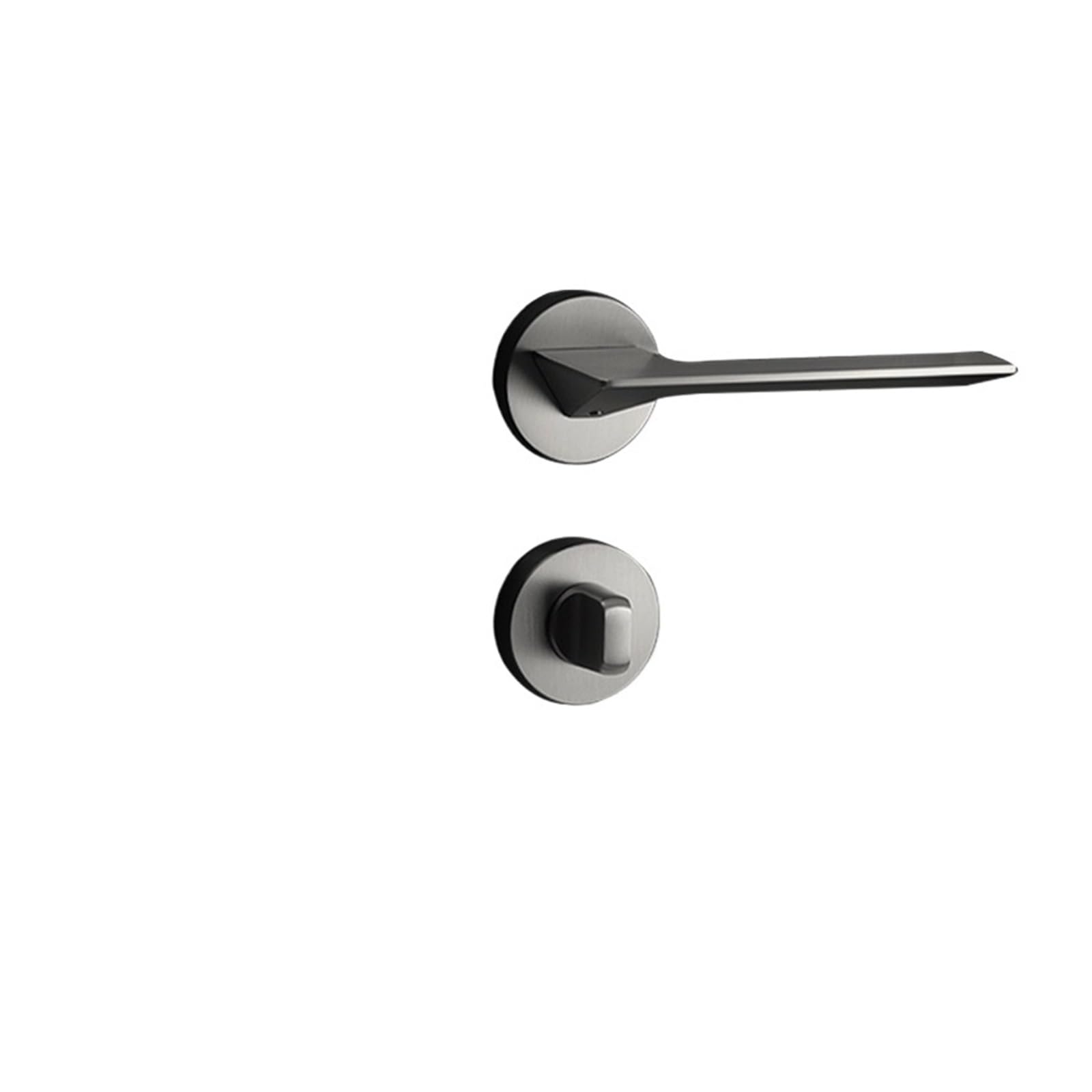 ZONSHJDKR Invisible Wooden Door Lock Secret Split Single Tongue Indoor Room Bedroom Handle Zinc Alloy(Steel Gray A08 227)