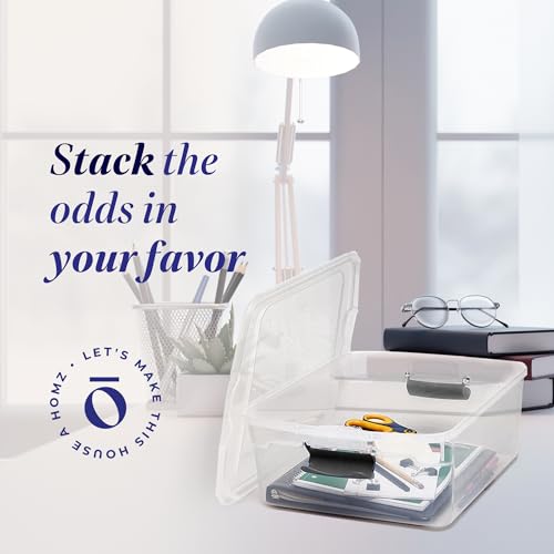 Plastic Stackable Storage Bins for Home or Office Organization (8 Pack)