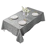 SNGUOQ Manteles Mantel Impermeable for Mesa, Mantel Rectangular, Mantel Redondo, Cubierta de Mesa Antideslizante for decoración de Boda, Mesa de Comedor Manteles Comedor(Gray,(152x304cm) Rectangle)