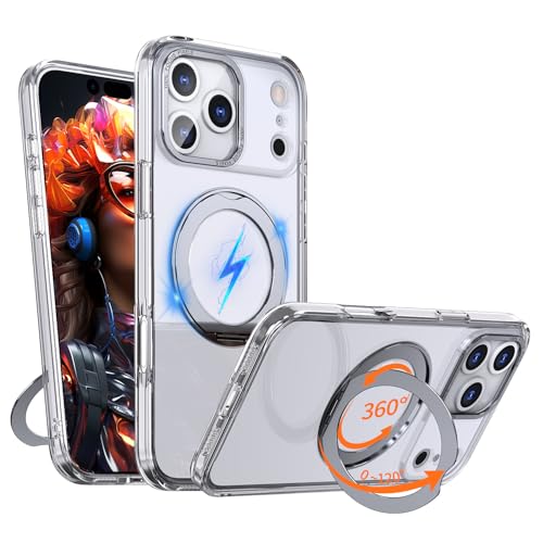 iPhone 15 Plus �p�P�[�X ���� �}�b�gMagSafe�Ή� �X�^���h�t���r�W�l�X PC+TPU�f�� �ϏՌ� �y�� ���^ �����h�~ �����Y�ی� �l�C �R�p ��p ���� ������� �ǂ����G �l�C ��v �A�C�z��15 Plus�p�J�o�[ (�N���A)