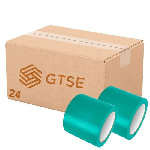 Image of GTSE 4 inch x 108 ft Green PVC Vinyl Floor Tape, 24 Rolls, Safety Marking Tape, 6 mil Thick, Suitable for Dance Floors, Gyms, Warehouses, Sports Facilities