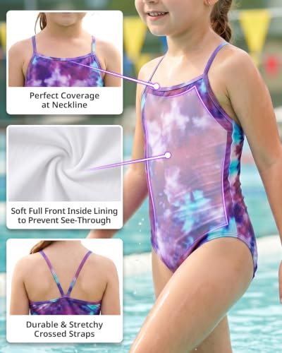 Image of weVSwe Baby Girl Swimsuit One Piece Swimsuit Cute Toddler Girls Sleeveless Bikini Kids 2-10 Years