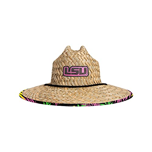 Image of FOCO Men's NCAA College Team Logo Floral Straw Sun Hat