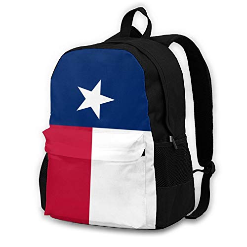 Texas Flag Youth Adult Backpack College Bookbag Shoulder Laptop Bag Rucksack Daypack for Tourism Mountaineering Shopping Zoo Park Outdoor Sports