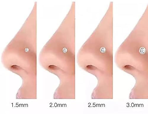 Vitaltyextracts Nose Stud Corkscrew Nose Rings 20G Hypoallergenic Surgical Steel Nose Ring Fake Nose Piercing Kit Cubic Zirconia Clear Nose Studs thumb #4