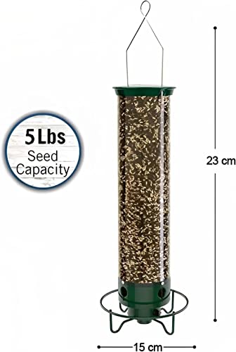Squirrel-Proof Spinning Wild Bird Feeder - Portable Bird Feeder For Garden Yard Patio Outdoor Hanging, Easy To Fill & Clean, 5Lbs Feeder Capacity (1Pcs) #TOP4
