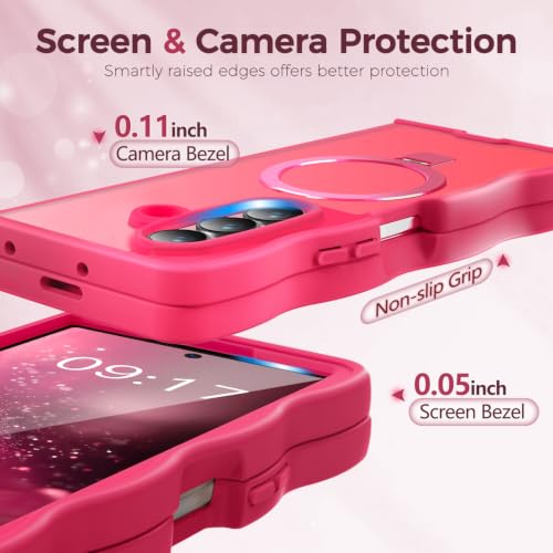 Image of Cute Wavy Magnetic Stand Case for Galaxy Z Fold 8 Ultra, Fit for MagSafe