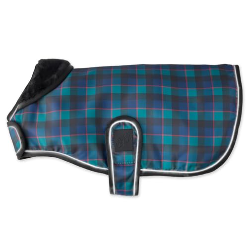 Pet Passion Breeze II - The Windbreaker, Water Resistant Pet Raincoat, Vegan Fur and Lined Pet Jacket for Small, Medium, Large Dogs, Green Watch Plaid, Small (10-25 lbs)