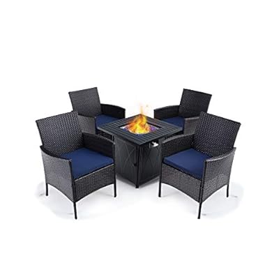 PHI VILLA 28” Gas Fire Pit Table with Rattan Hong Kong Ubuy