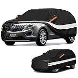 Holthly 10 Layers SUV Car Cover Custom Fit for Cadillac XT5, SRX (2016-2026), Waterproof All Weather for Automobiles, Outdoor Full Cover Sun Dust Rain Protection with Cotton. Black