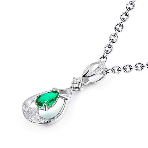 Collier émeraude de laboratoire 0,5 ct et argent sterling d'exception - 6