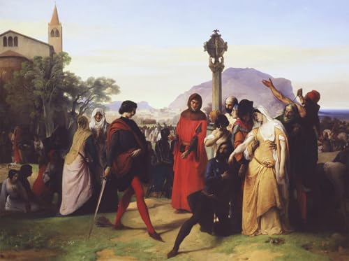 Lienzo Las Vísperas Sicilianas Francesco Hayez Pintura Mural Alta Definición